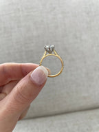 1.45-3.45 CT Round Cut Lab Grown Diamond Pave Setting Engagement Ring