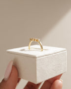 0.38 TCW Round CVD Diamond Curved Wedding Band