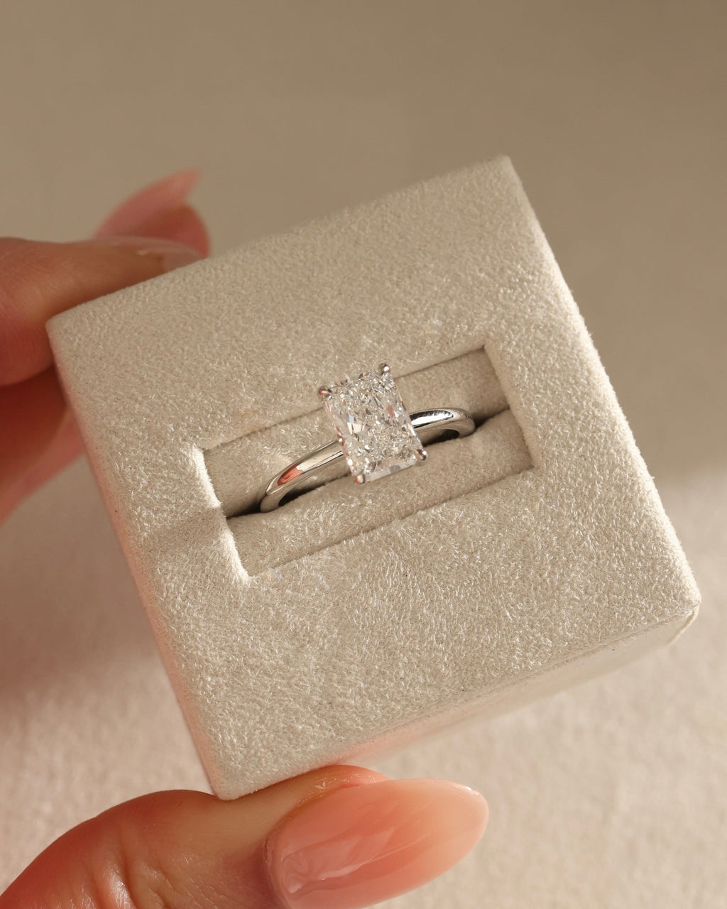 1.25-3.25 CT Radiant Cut Lab Grown Diamond Solitaire Engagement Ring