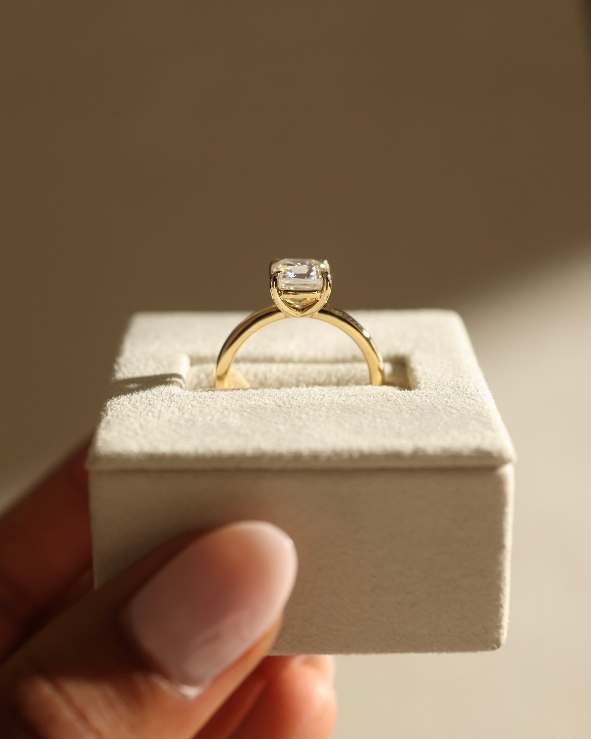 1.50-3.50 CT Asscher Cut Lab Grown Diamond Solitaire Engagement Ring