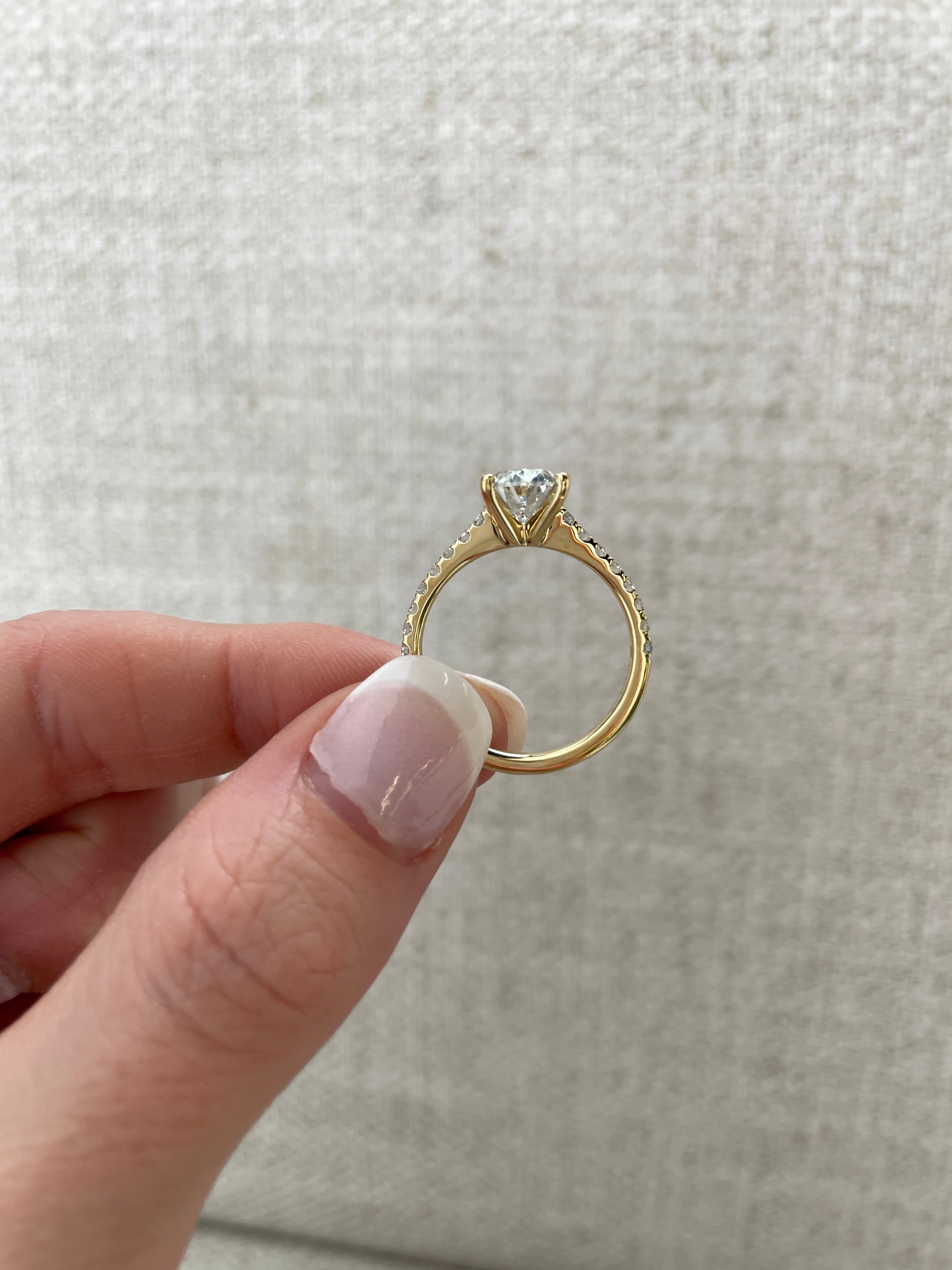 1.74-3.74 CT Oval Cut Lab Grown Diamond Pave Setting Engagement Ring
