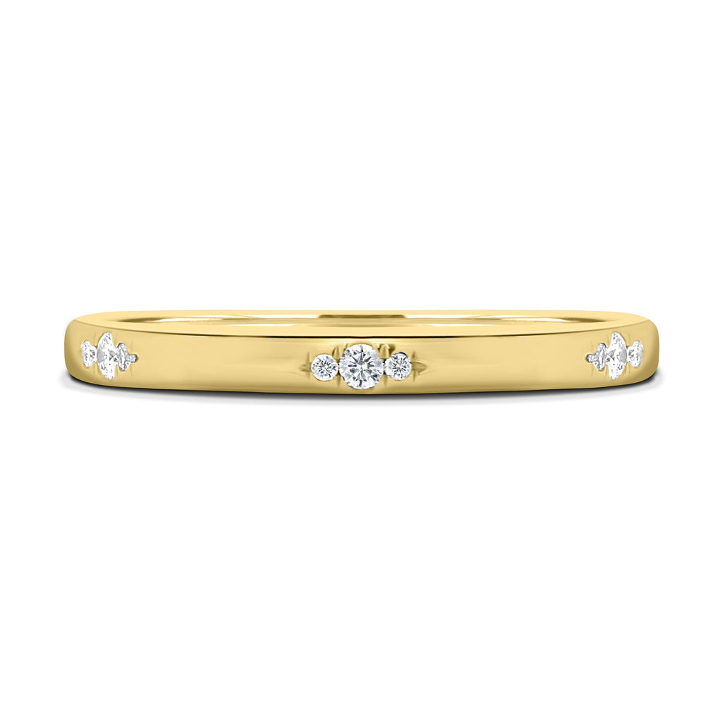0.10 TCW Round CVD Diamond Flush Wedding Band