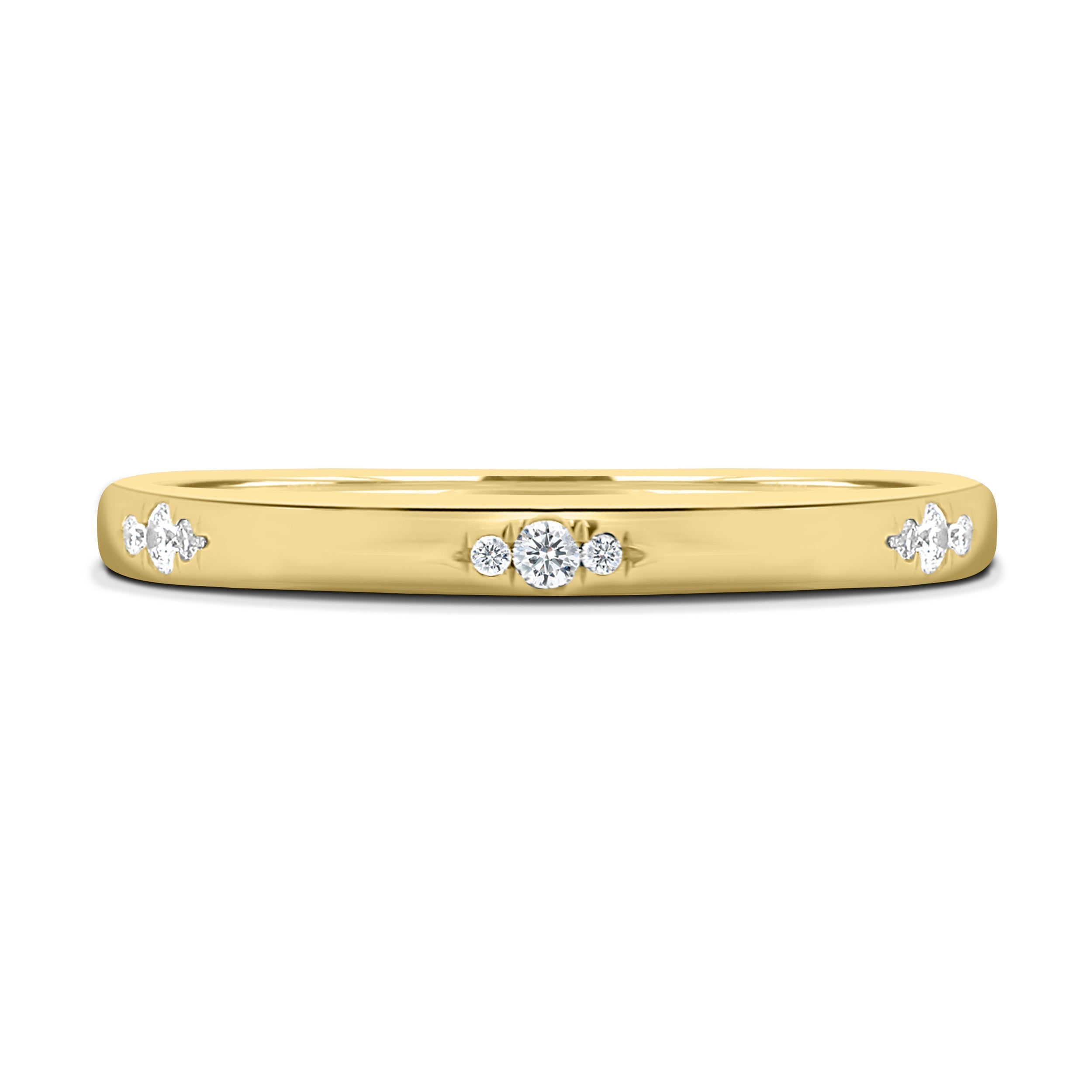 0.10 TCW Round CVD Diamond Flush Wedding Band