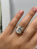 7.50 CT Radiant Cut Lab Grown Hidden Halo Engagement Ring