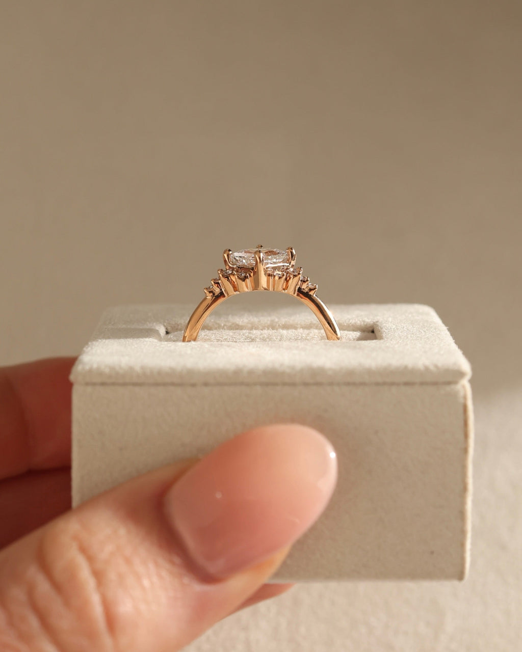 1.06-3.06 CT Princess Cut Lab Grown Diamond Cluster Engagement Ring
