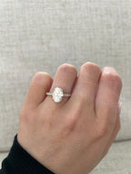 1.20-3.20 CT Oval Cut Lab Grown Diamond Hidden Halo & Pave Engagement Ring