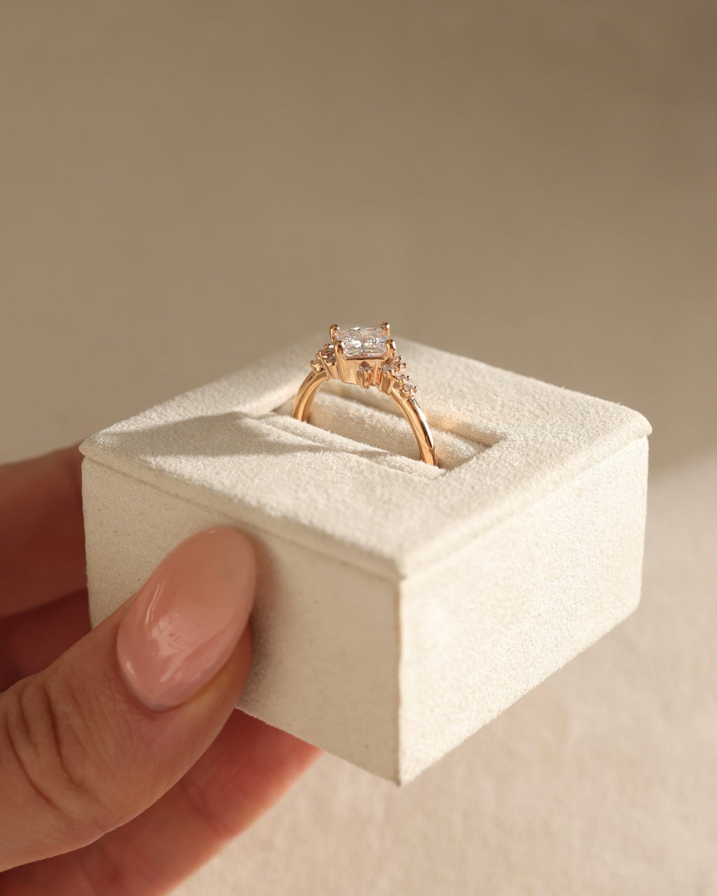 1.06-3.06 CT Princess Cut Lab Grown Diamond Cluster Engagement Ring