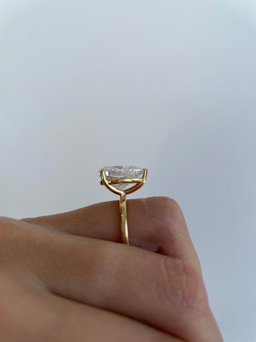 2.75-5.75 CT Pear Cut Lab Grown Diamond Solitaire Engagement Ring