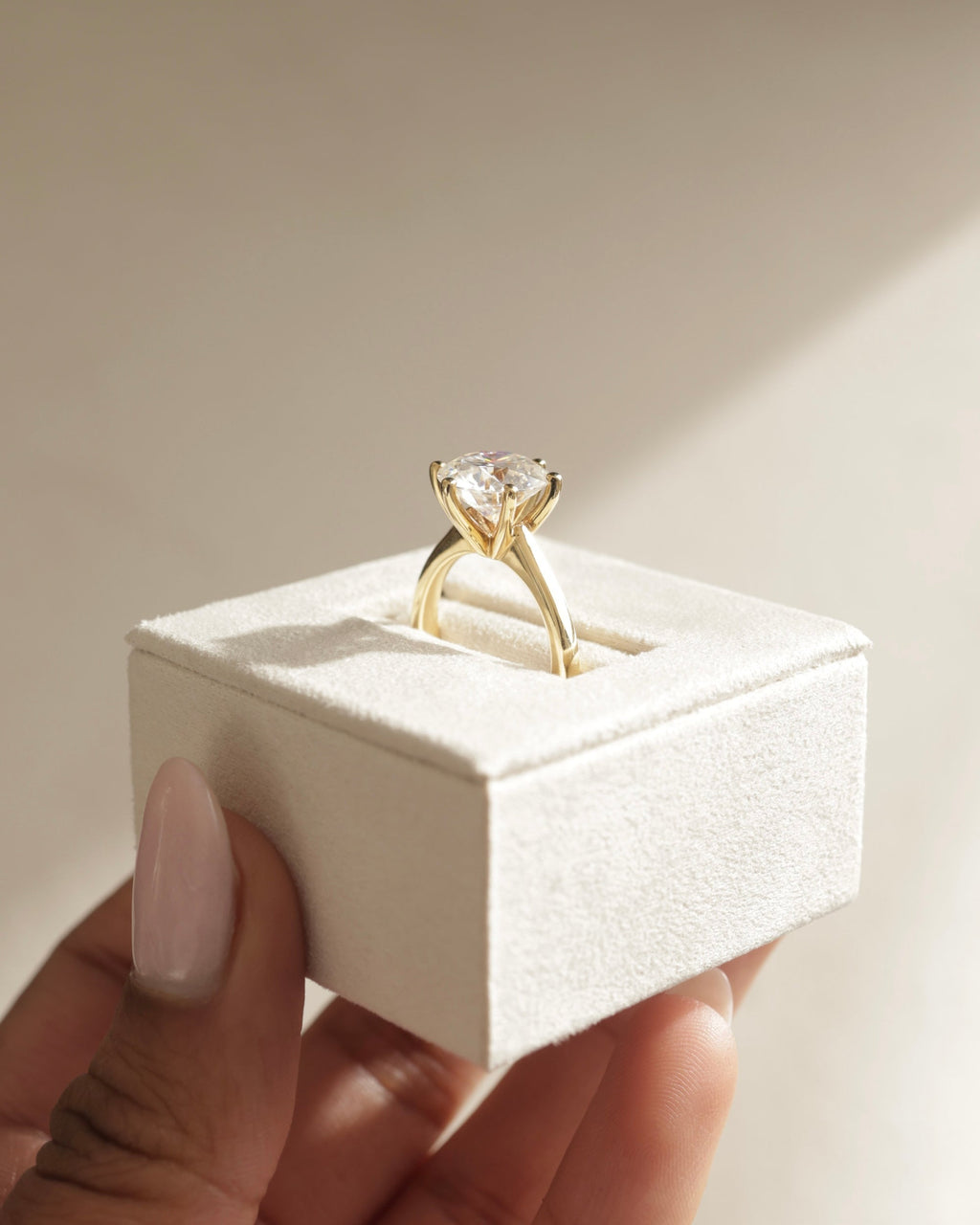 1.0-3.0 CT Round Cut Lab Grown Diamond  Solitaire Engagement Ring