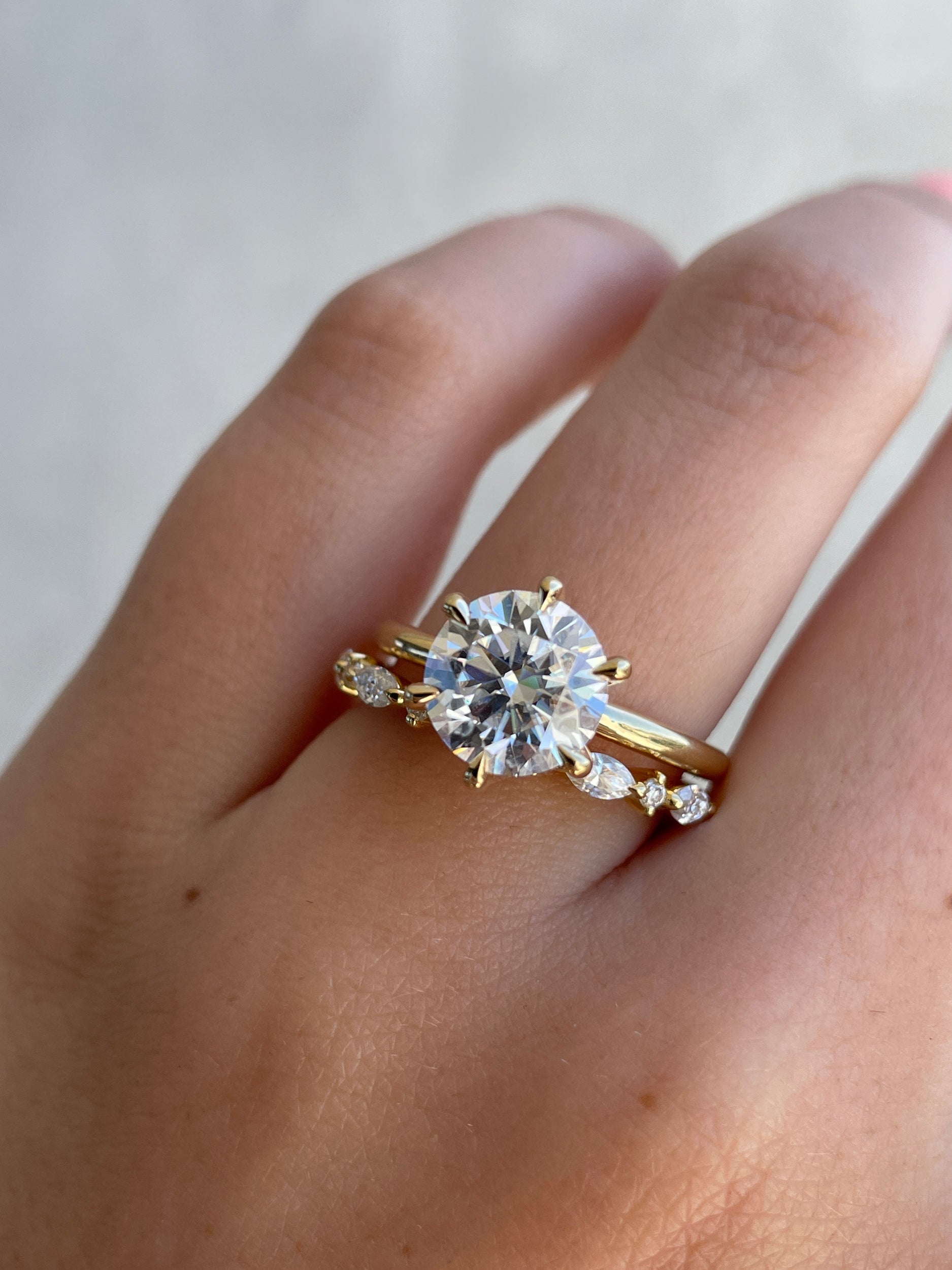 0.76 TCW Marquise & Round CVD Diamond Half eternity Wedding Band