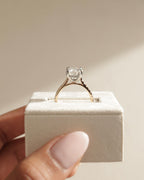 2.0-5.0 CT Elongated Cushion Cut Lab Grown Diamond  Hidden Halo & Pave Engagement Ring