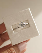 2.50-4.50 CT Round Cut Lab Grown Diamond  Hidden Halo & Pave Engagement Ring