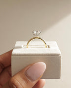 1.80-3.80 CT Round Cut Lab Grown Diamond Hidden Halo Engagement Ring