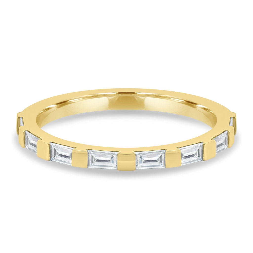 0.32 TCW Baguette CVD Diamond Bar Wedding Band