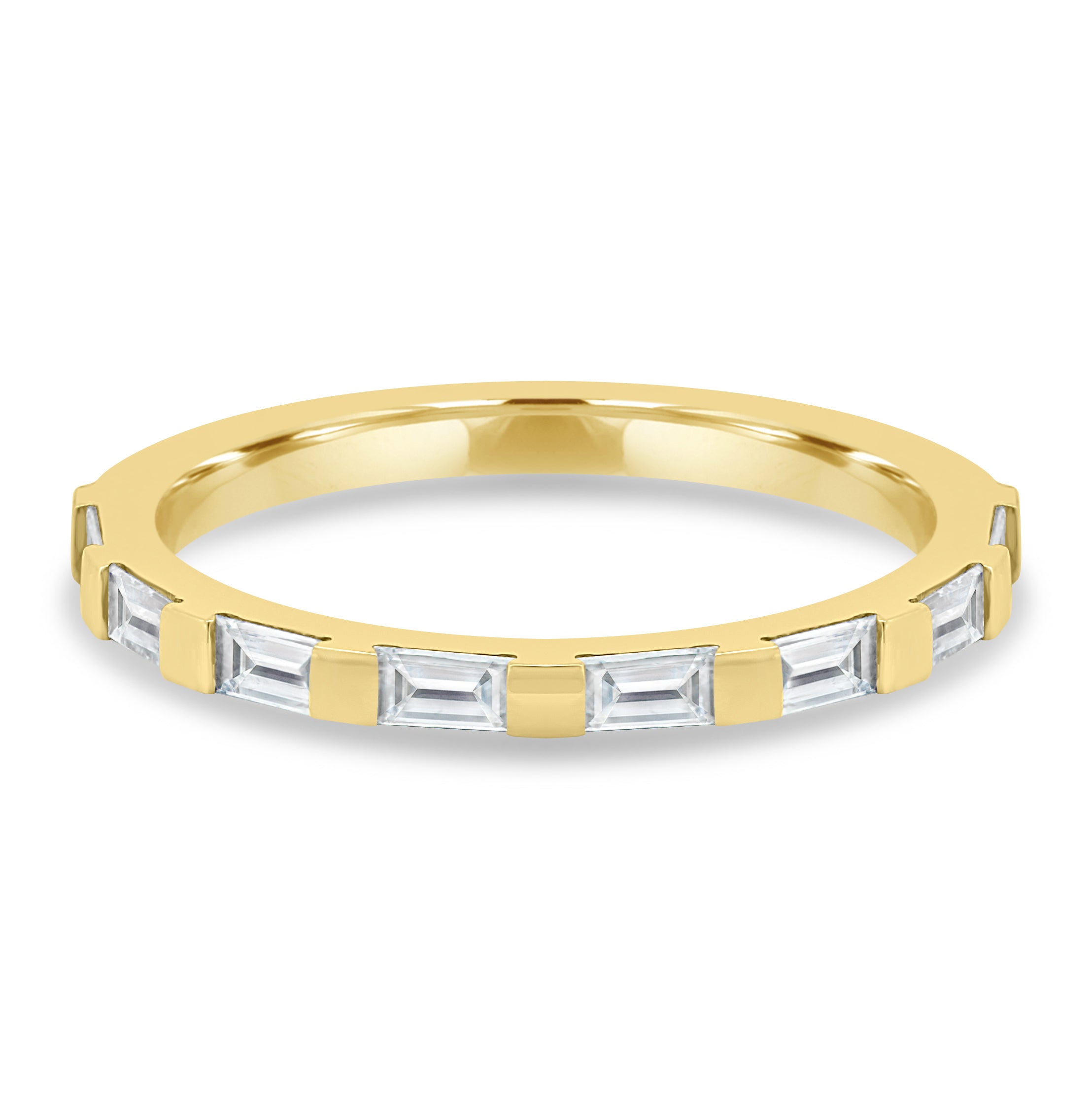 0.32 TCW Baguette CVD Diamond Bar Wedding Band