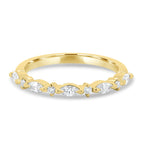 0.76 TCW Marquise & Round CVD Diamond Half eternity Wedding Band
