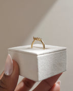 0.37 TCW Pear & Round CVD Diamond Curved Wedding Band