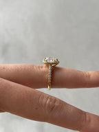 1.41-3.41 CT Pear Cut Lab Grown Diamond Halo & Pave Engagement Ring