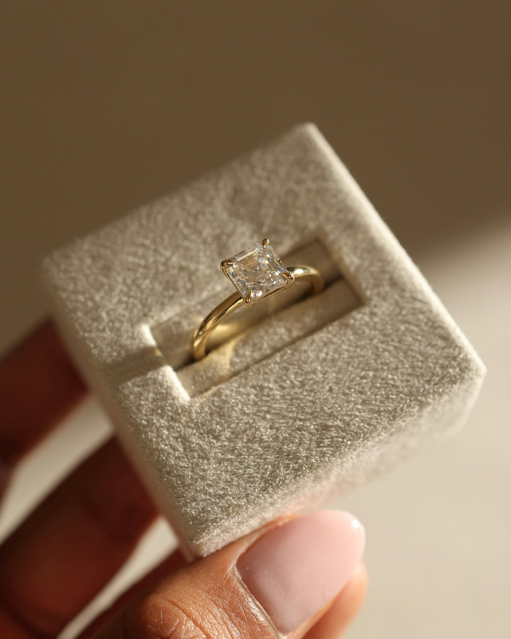 1.50-3.50 CT Asscher Cut Lab Grown Diamond Solitaire Engagement Ring