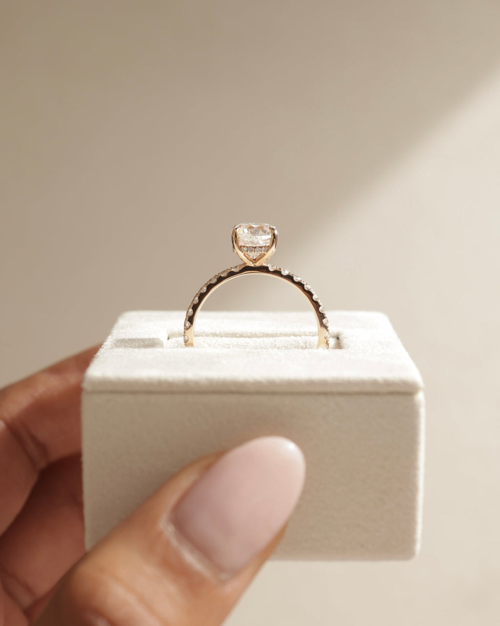 2.0-4.0 CT Cushion Cut Lab Grown Diamond Hidden Halo & Pave Engagement Ring