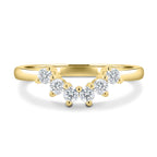 0.38 TCW Round CVD Diamond Curved Wedding Band
