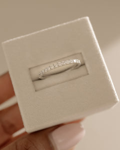 0.30 TCW Round CVD Diamond Half eternity Wedding Band