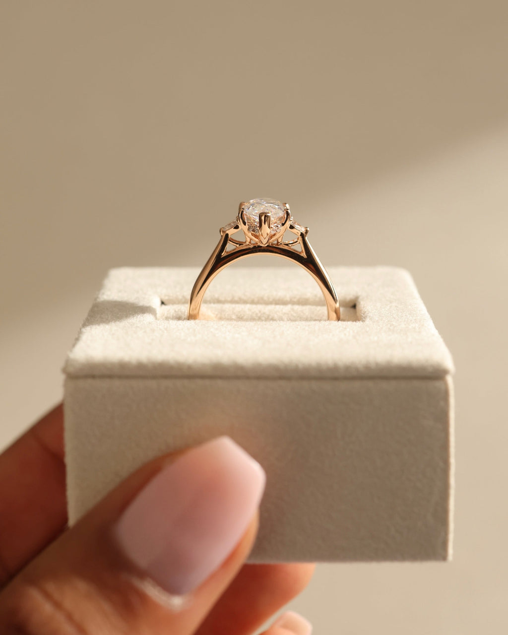 1.50-3.50 CT Marquise Cut Lab Grown Diamond Three Stone Engagement Ring