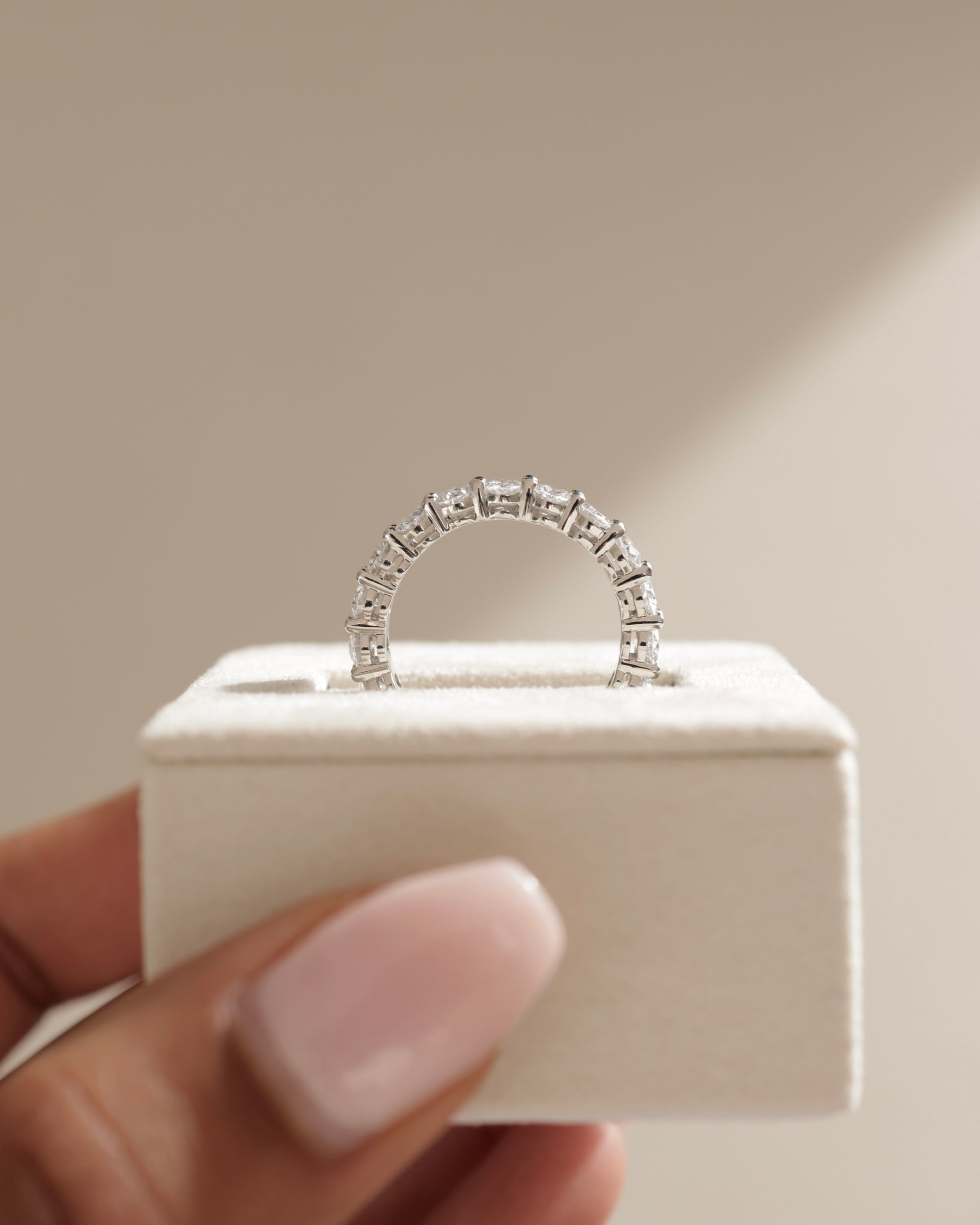 1.35 TCW Oval CVD Diamond Full Eternity Wedding Band
