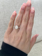 1.64-3.64 CT Emerald Cut Lab Grown Diamond Hidden Halo & Pave Engagement Ring