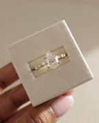 2.40-4.40 CT Pear Cut Lab Grown Diamond Pave Setting Engagement Ring