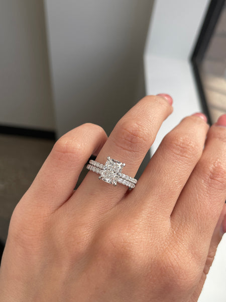 0.30 TCW Round CVD Diamond Half eternity Wedding Band