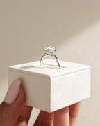 1.0-3.0 CT Emerald Cut Lab Grown Diamond Hidden Halo Engagement Ring