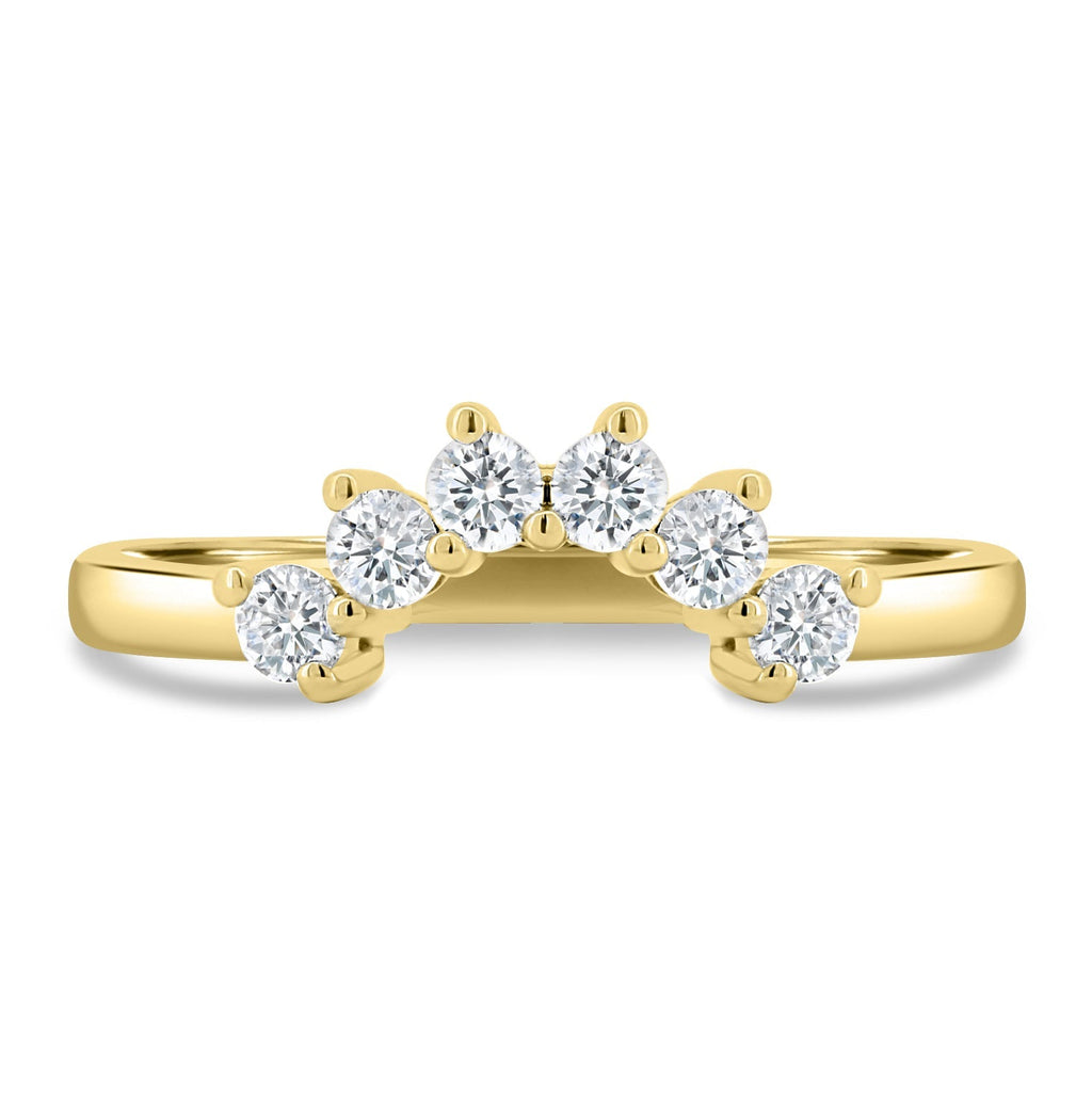 0.38 TCW Round CVD Diamond Curved Wedding Band
