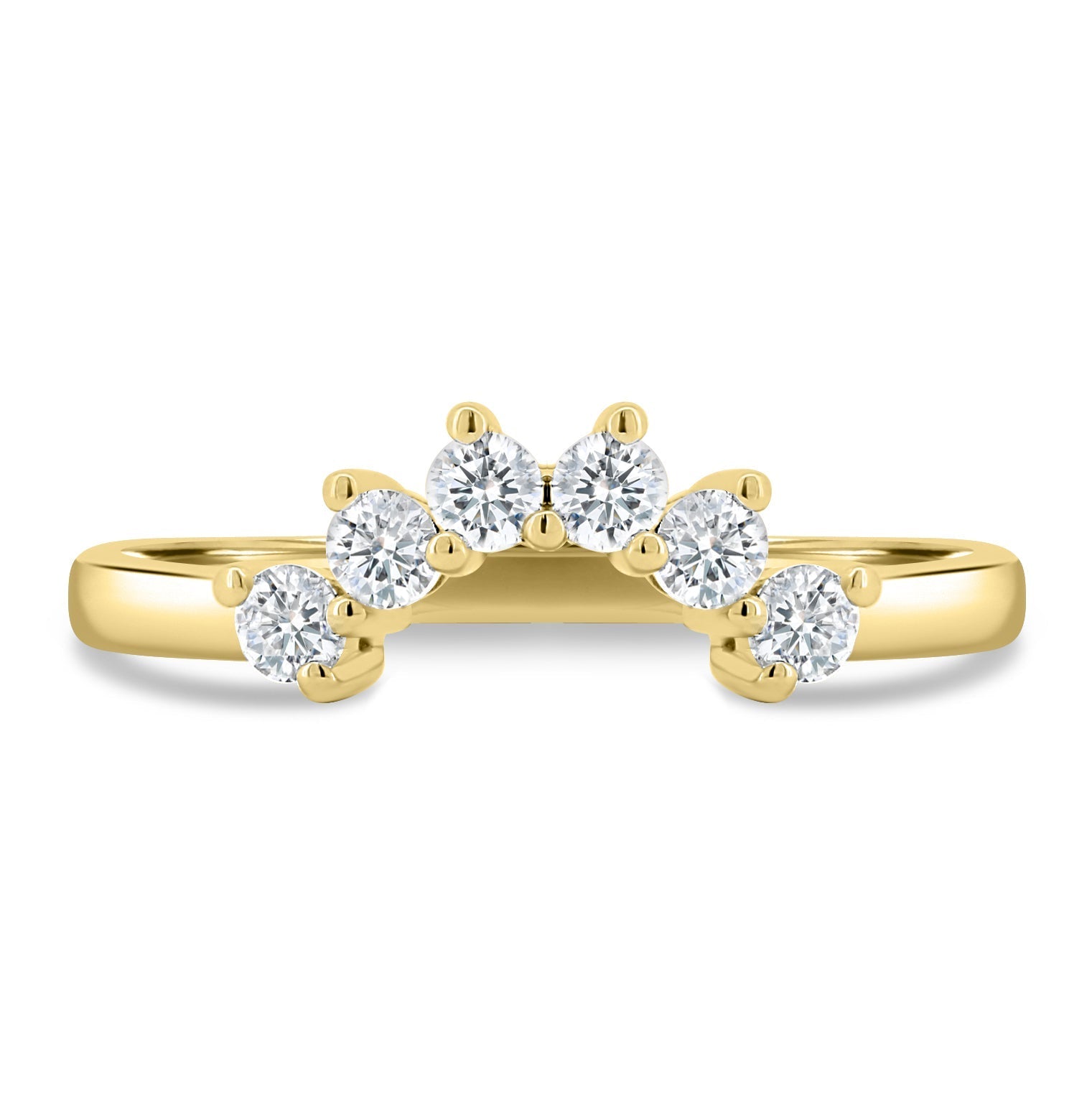 0.38 TCW Round CVD Diamond Curved Wedding Band