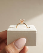 1.45-3.45 CT Round Cut Lab Grown Diamond Hidden Halo Engagement Ring