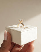 1.45-3.45 CT Round Cut Lab Grown Diamond Hidden Halo Engagement Ring