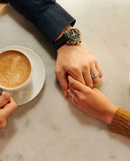 FRANKLIN Gold Matching Black Diamond Wedding Band Set