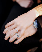 BRIGGS Gold Matching Diamond Wedding Band Set