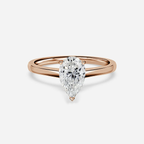 1.0 CT Pear Cut Moissanite Solitaire Bridal Ring Set