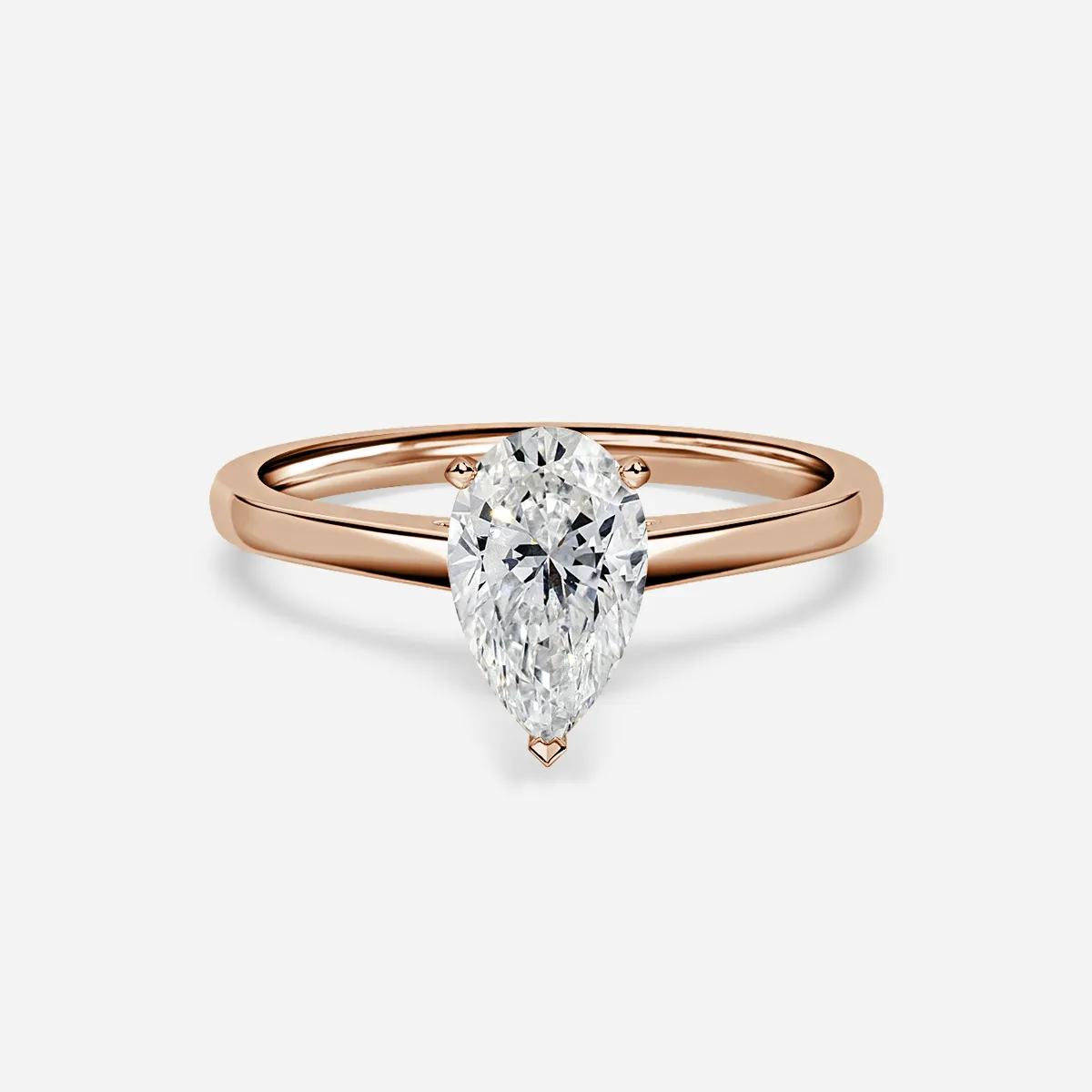 1.0 CT Pear Cut Moissanite Solitaire Bridal Ring Set
