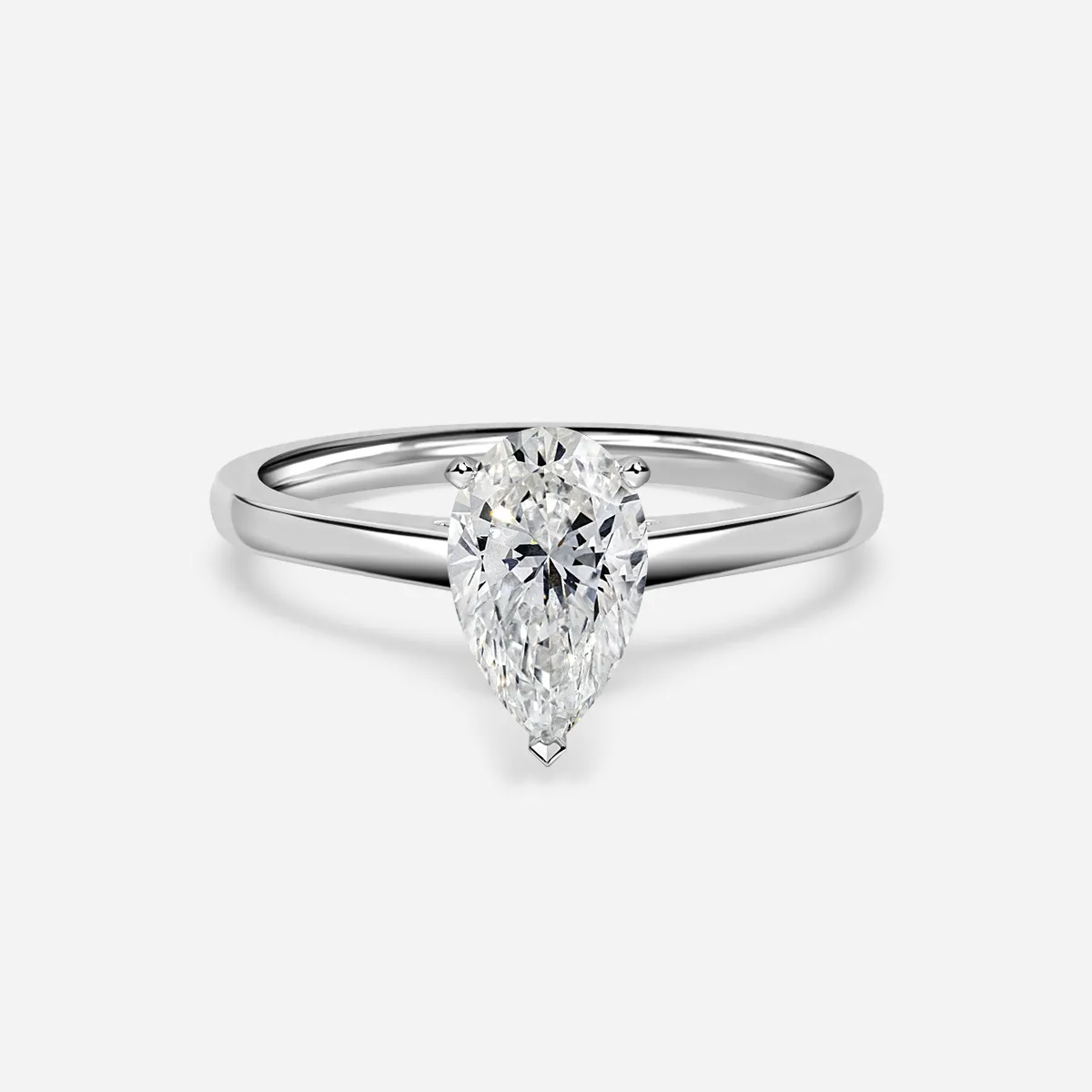 1.0 CT Pear Cut Moissanite Solitaire Bridal Ring Set