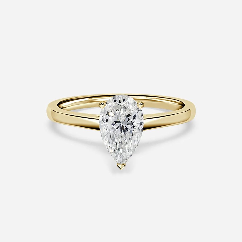 1.0 CT Pear Cut Moissanite Solitaire Bridal Ring Set