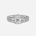 1.0 CT Pear Cut Moissanite Solitaire Bridal Ring Set