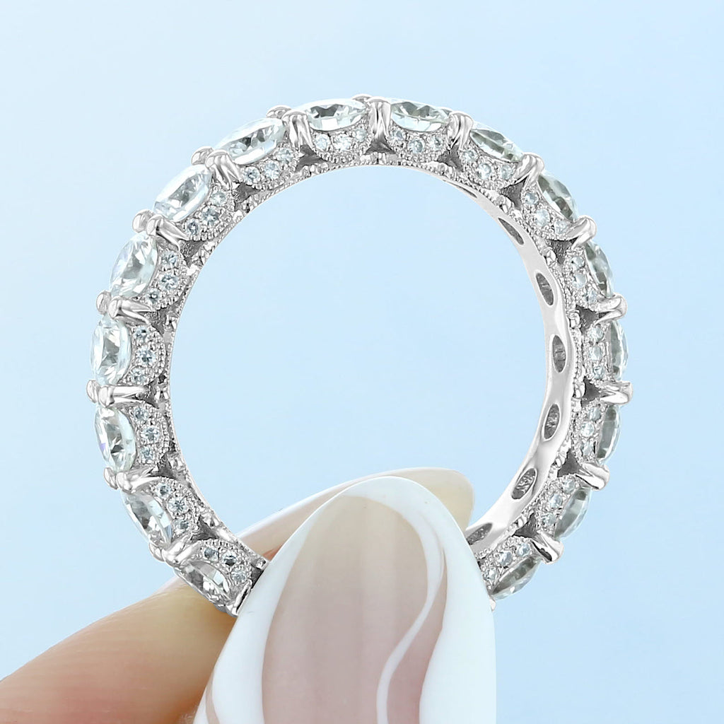 3.20 TCW Round Brilliant Cut Full Eternity Moissanite Wedding Band