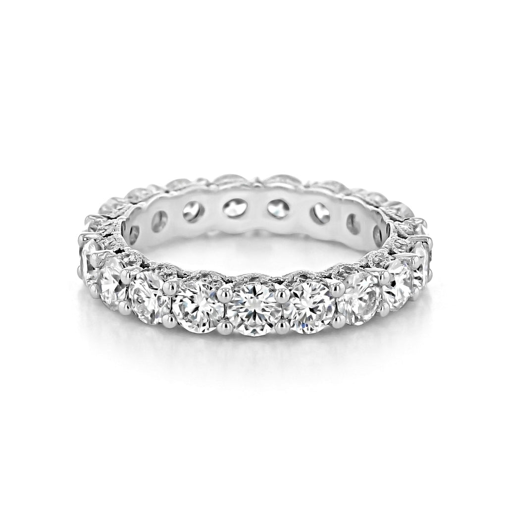 3.20 TCW Round Brilliant Cut Full Eternity Moissanite Wedding Band
