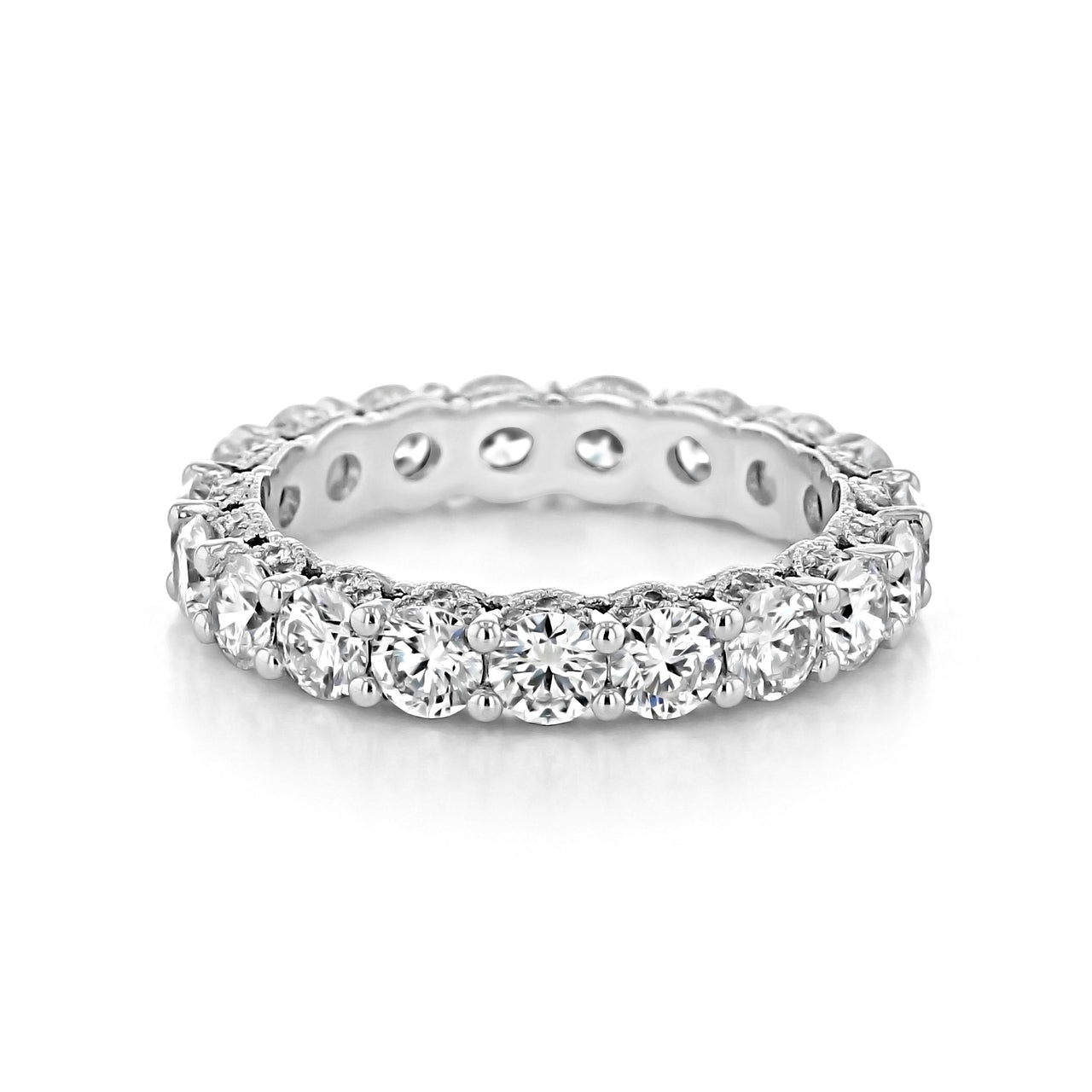 3.20 TCW Round Brilliant Cut Full Eternity Moissanite Wedding Band