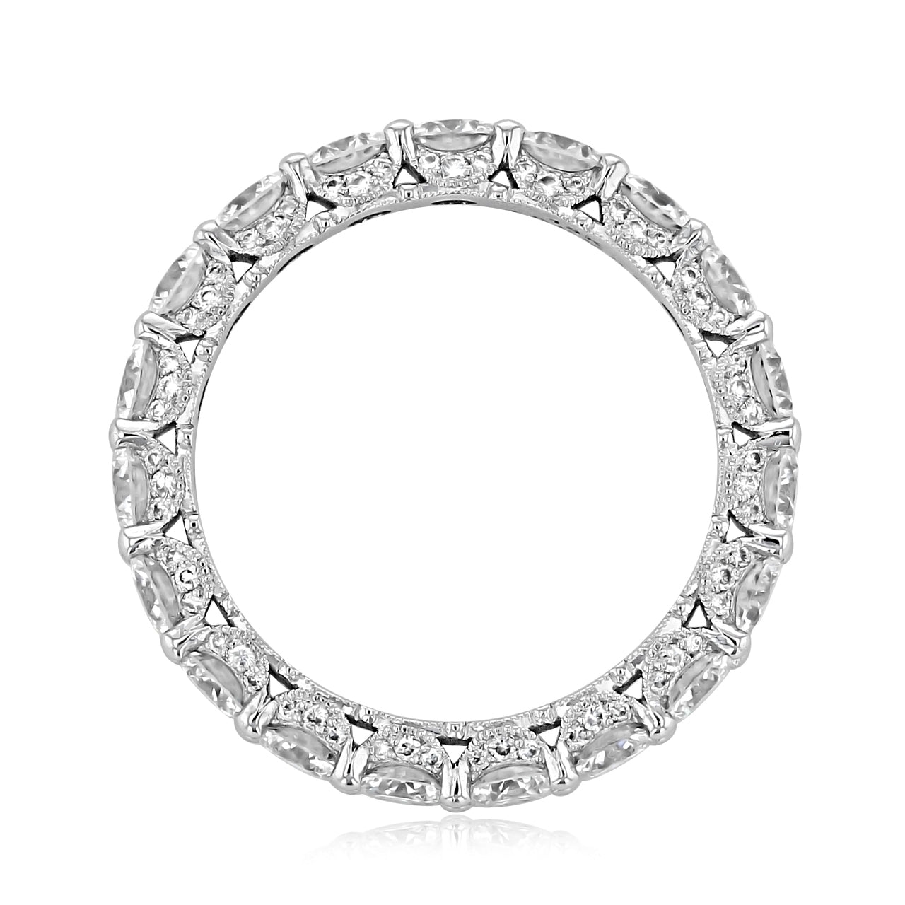 3.20 TCW Round Brilliant Cut Full Eternity Moissanite Wedding Band