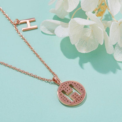 Personalized "H" latter diamond necklace