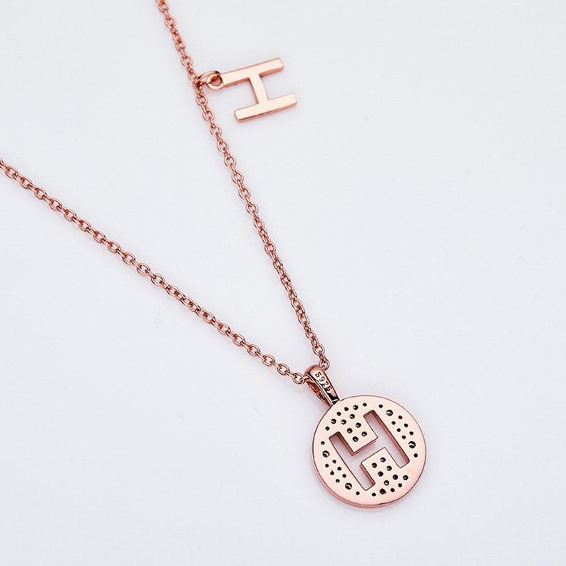 Personalized "H" latter diamond necklace