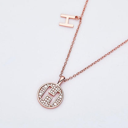 Personalized "H" latter diamond necklace